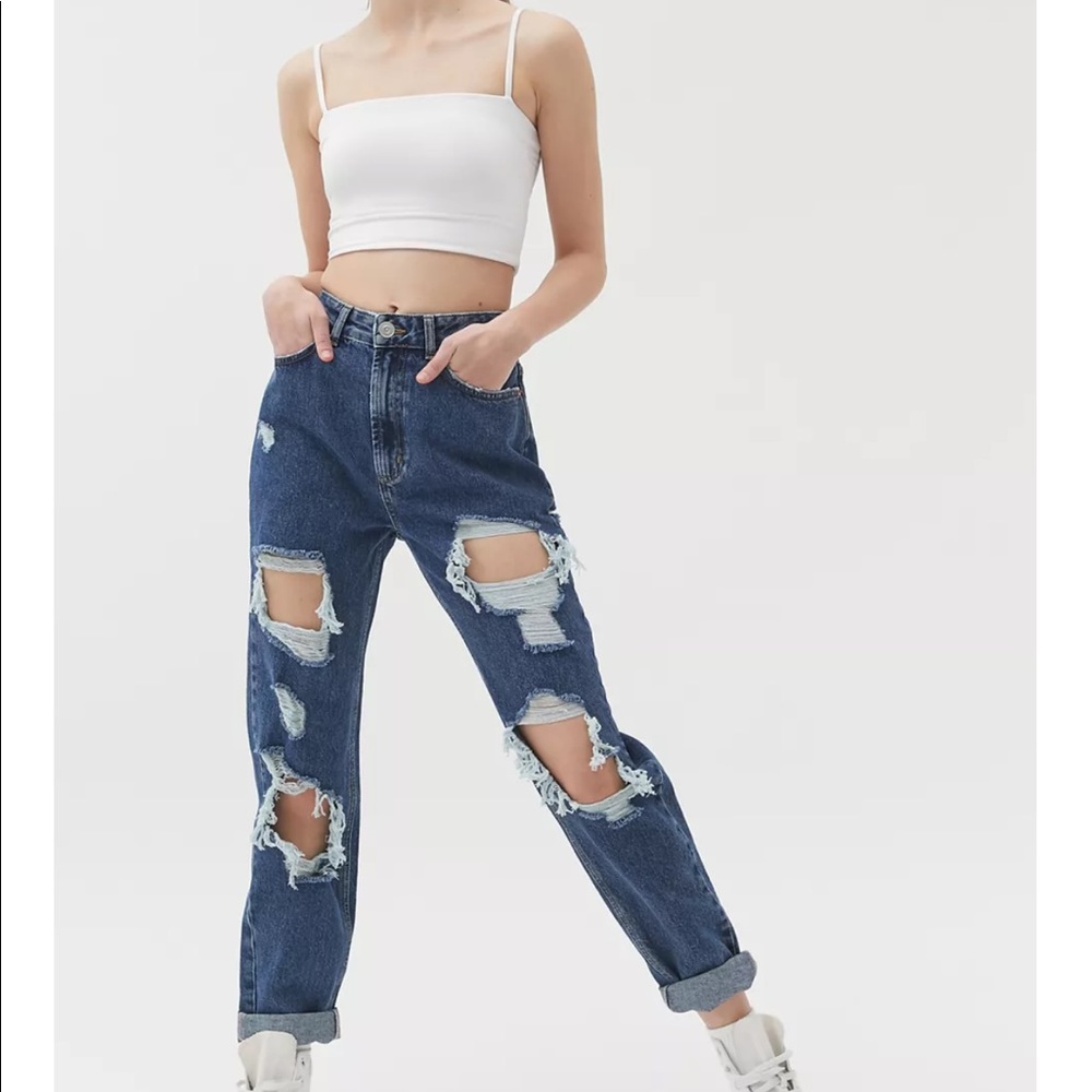 BDG mom jeans with butt rips